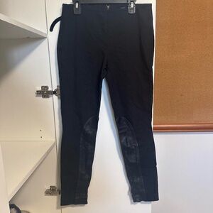 J.Crew- Never Worn: Women’s Black Pants with Leather Detailing